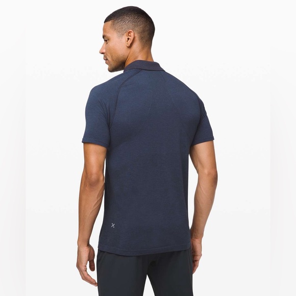 Lululemon Men’s Metal Vent Tech Polo 2.0 Mineral Blue / True Navy size M - Picture 3 of 7